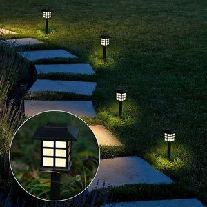Outdoor Solar Lights (12 Pack) Warm Light Solar Garden Pathway Lights